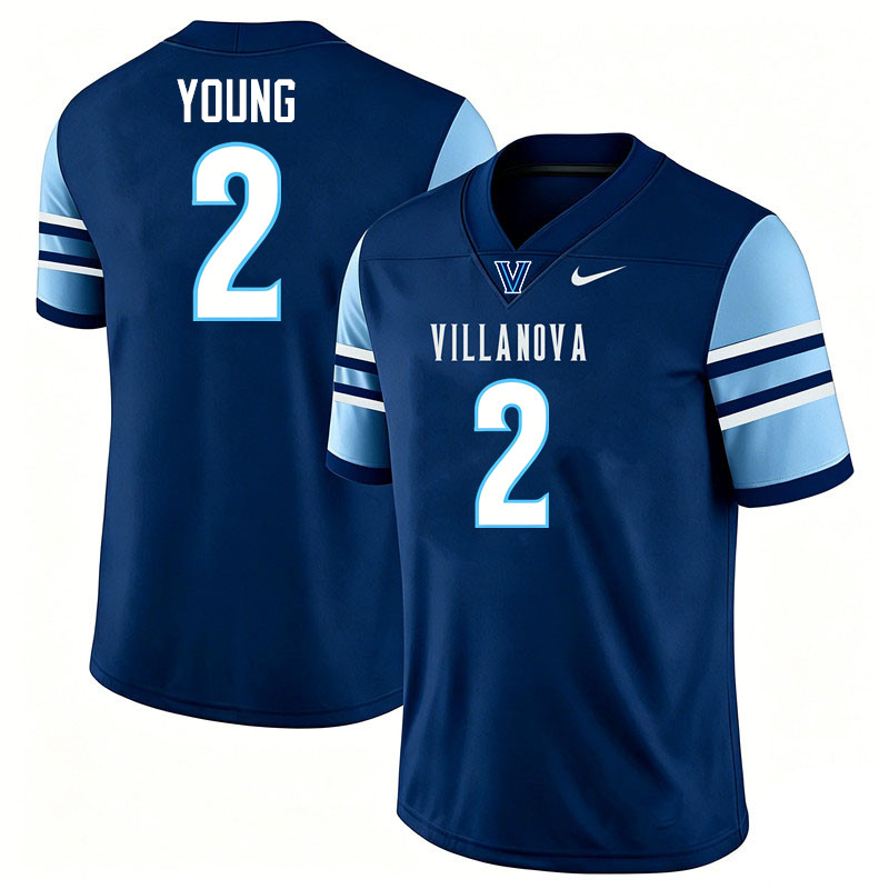 Villanova Wildcats #2 Darrel Young College Football Jerseys,Uniforms-Navy